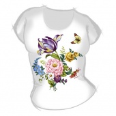 Женская футболка "Цветы 4" с принтом на сайте mosmayka.ru