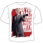 Мужская футболка "Путин с пистолетом" с принтом на сайте mosmayka.ru