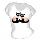 Женская футболка "Кошки 1" с принтом на сайте mosmayka.ru