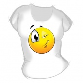 Женская футболка "Смайл 8" с принтом на сайте mosmayka.ru