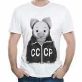 Мужская футболка "Свин" с принтом на сайте mosmayka.ru