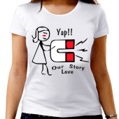Парная футболка "Наша история любви" женская с принтом