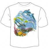 Мужская футболка "Дельфины 2" с принтом на сайте mosmayka.ru