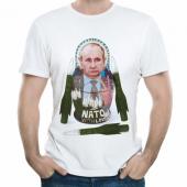 Мужская футболка "Путин и нато" с принтом на сайте mosmayka.ru