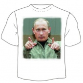 Мужская футболка "Путин 2" с принтом на сайте mosmayka.ru