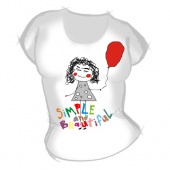 Женская футболка "Beautiful" с принтом на сайте mosmayka.ru