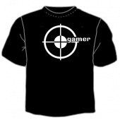 Чёрная футболка "Gamer" с принтом на сайте mosmayka.ru