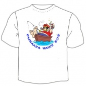 Мужская футболка "Рыбалка наше все" с принтом на сайте mosmayka.ru