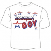 Детская футболка "Russian boy" с принтом на сайте mosmayka.ru