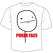 Мужская футболка "Poker face" с принтом