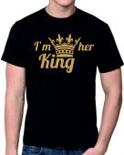 Парная футболка "I'm her King" мужская с принтом
