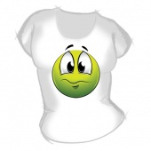 Женская футболка "Смайл 7" с принтом на сайте mosmayka.ru