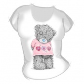 Женская футболка "Мишка тедди в рубашке" с принтом на сайте mosmayka.ru