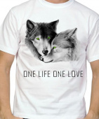 Парная футболка "Одна жизнь одна любовь" мужская с принтом на сайте mosmayka.ru