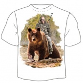 Мужская футболка "Путин на медведе" с принтом
