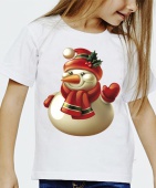 Новогодняя футболка "Снеговик 29" детская с принтом на сайте mosmayka.ru