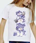 Новогодняя футболка "Снеговички" детская с принтом