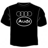 Чёрная футболка "AUDI" с принтом