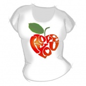 Женская футболка "Сердечко яблоко" с принтом на сайте mosmayka.ru