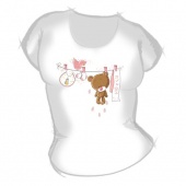 Женская футболка "Мишка на прищебке" с принтом на сайте mosmayka.ru