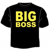 Чёрная футболка "0014.Большой босс" с принтом на сайте mosmayka.ru