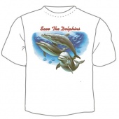 Мужская футболка "Дельфины" с принтом на сайте mosmayka.ru
