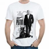Мужская футболка "001 president Putin" с принтом