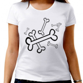 Парная футболка "Косточки" женская с принтом