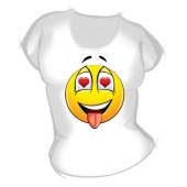 Женская футболка "Смайл 2" с принтом на сайте mosmayka.ru