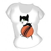 Женская футболка "Котёнок и клубок2" с принтом на сайте mosmayka.ru