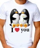 Парная футболка "Пингвины" мужская с принтом на сайте mosmayka.ru