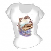 Женская футболка "Дельфины 3" с принтом