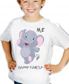 Семейная  футболка "Слоник я" с принтом
