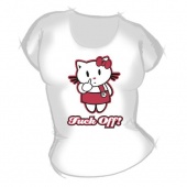 Женская футболка "Китти фак" с принтом на сайте mosmayka.ru