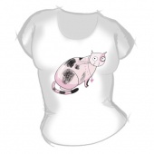 Женская футболка "Кот" с принтом на сайте mosmayka.ru