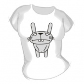 Женская футболка "Смешной заяц" с принтом на сайте mosmayka.ru