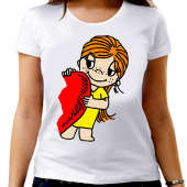 Парная футболка "Love is 2" женская с принтом на сайте mosmayka.ru
