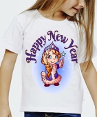 Новогодняя футболка "Happy New Year" с принтом на сайте mosmayka.ru