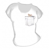 Женская футболка "Карман с мышкой" с принтом