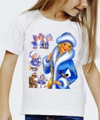 Новогодняя футболка "Снегурочки" детская с принтом