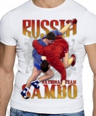 Мужская футболка "Русско самбо" с принтом на сайте mosmayka.ru