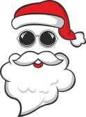 Новогодняя футболка "Дед мороз в очках. 2" с принтом на сайте mosmayka.ru