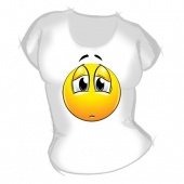 Женская футболка "Грустный смайл" с принтом на сайте mosmayka.ru