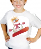 Новогодняя футболка "Снеговик 30" детская с принтом на сайте mosmayka.ru