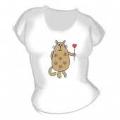 Женская футболка "Котик" с принтом