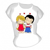 Женская футболка "Мальчик с девочкой 1" с принтом на сайте mosmayka.ru
