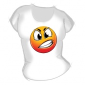 Женская футболка "Злой смайл" с принтом