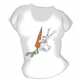 Женская футболка "Зайка и морковь" с принтом на сайте mosmayka.ru