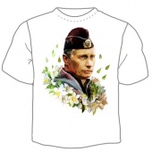 Детская футболка "0694. "Путин и цветы" с принтом на сайте mosmayka.ru