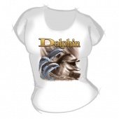 Женская футболка "Дельфины 2" с принтом на сайте mosmayka.ru